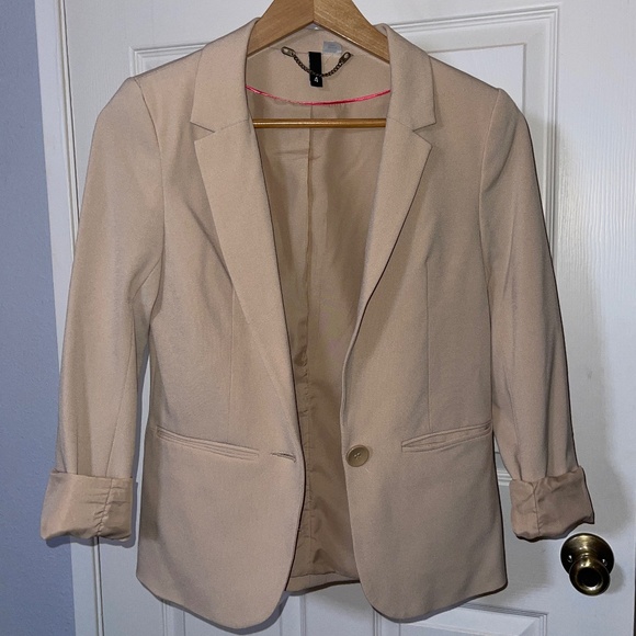 H&M Suit Blazer Light Brown Women Size 4 - Picture 3 of 5